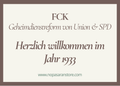 Sticker "Geheimdienstreform: Willkommen in 1933" (vegan)